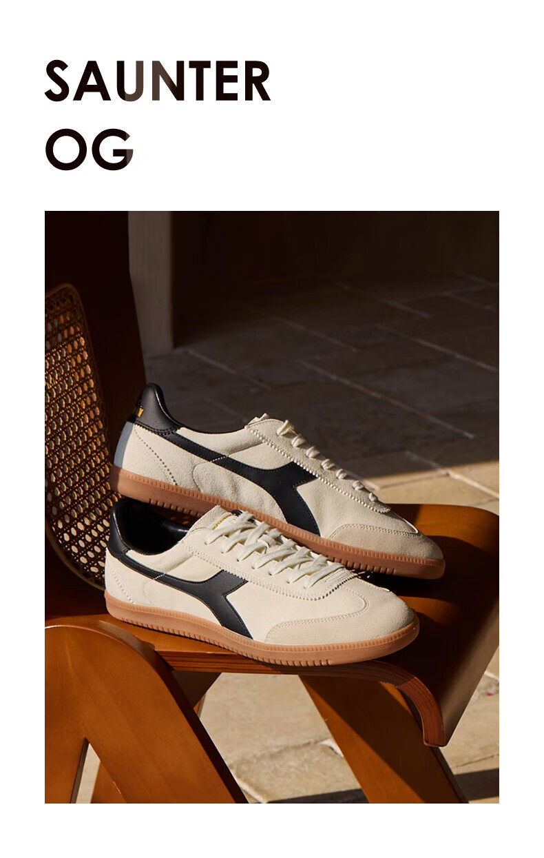 Diadora Men's And Women's Casual Shoes Saunter OG White/black/gold 42.5 14