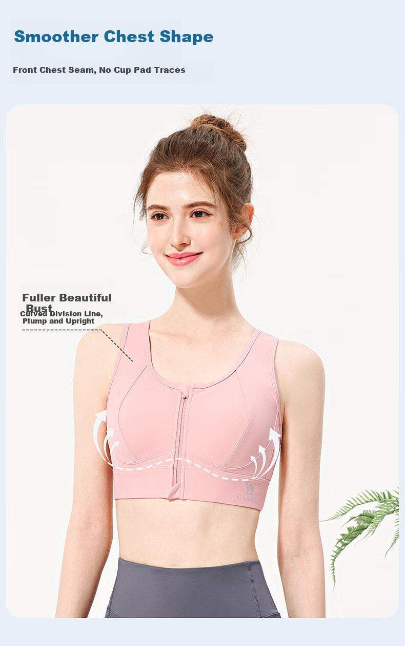 CAMEL Quick-Dry Sports Bra for Running And Fitness, One-Piece Tank Top Y25BAWL6003 Phantom Black L 8