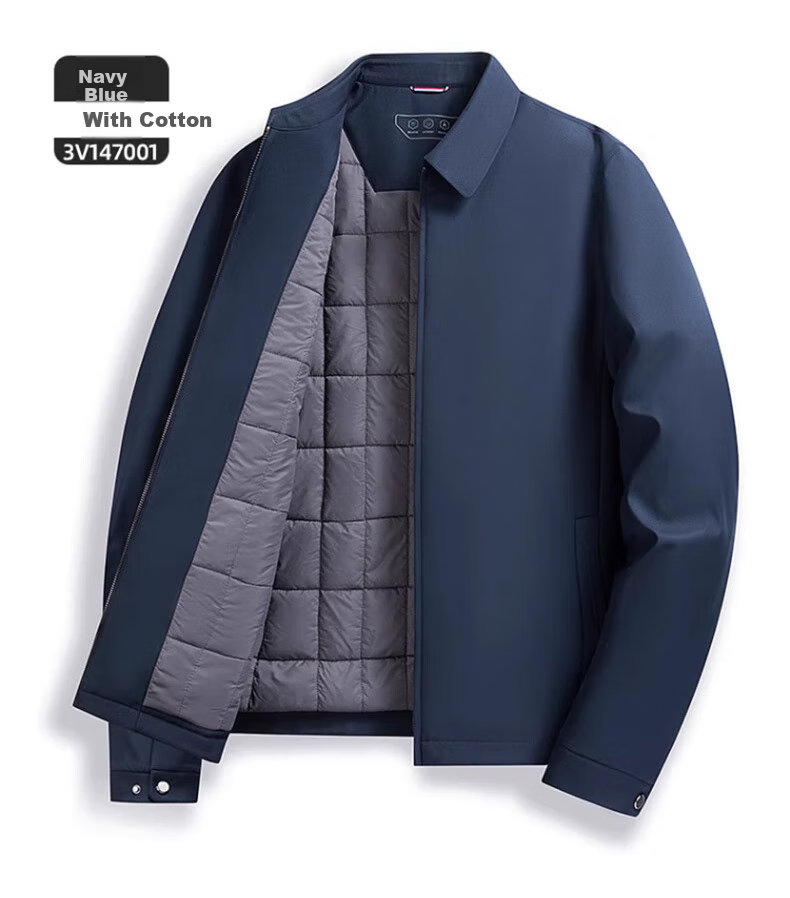 ROMON Lapel Jacket for Men, Spring Season Middle-Aged And Elderly Cadre Outfit, Business Casual Dad Wear JK001 Khaki 2XL 16