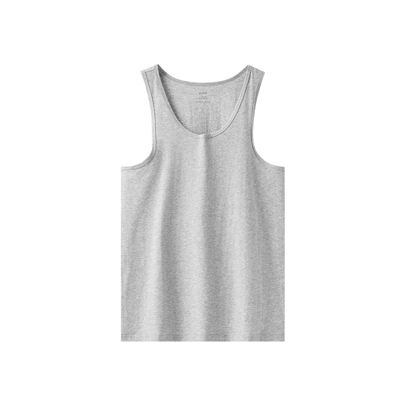 Jingshuran Cotton, Men's Antibacterial Pure Cotton Breathable Undershirt Vest, Light Gray, 2XL, Back-To Seaso