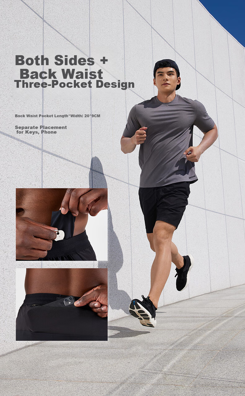 DECATHLON Men's Sports Pants, Breathable Quick-Dry Running Shorts, Basketball Shorts, Premium Gray, XL-4716849 3