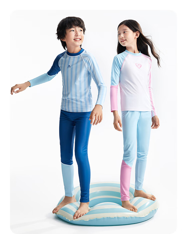 Annil Children's Clothing, Boys And Girls Two-Piece Swimsuit, Long-Sleeve Set, 2025 Summer New Style, Elastic Splicing, Sun Protectio 7
