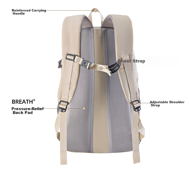 CAMEL Outdoor Sports Backpack for Men And Women, Hiking Travel Casual Waterproof Rucksack A1W3AZ104A Light Khaki 13