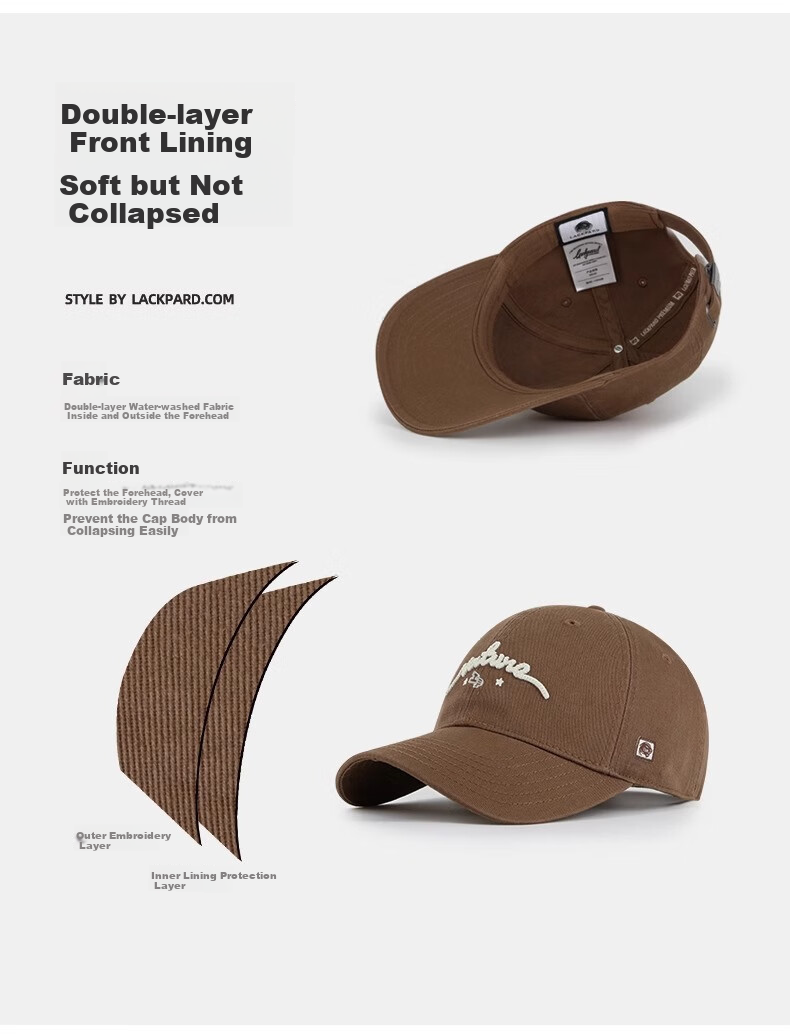 LACKPARD Baseball Cap 2026 New Spring Summer Korean Style Unisex Couple Fashion Hat White 6