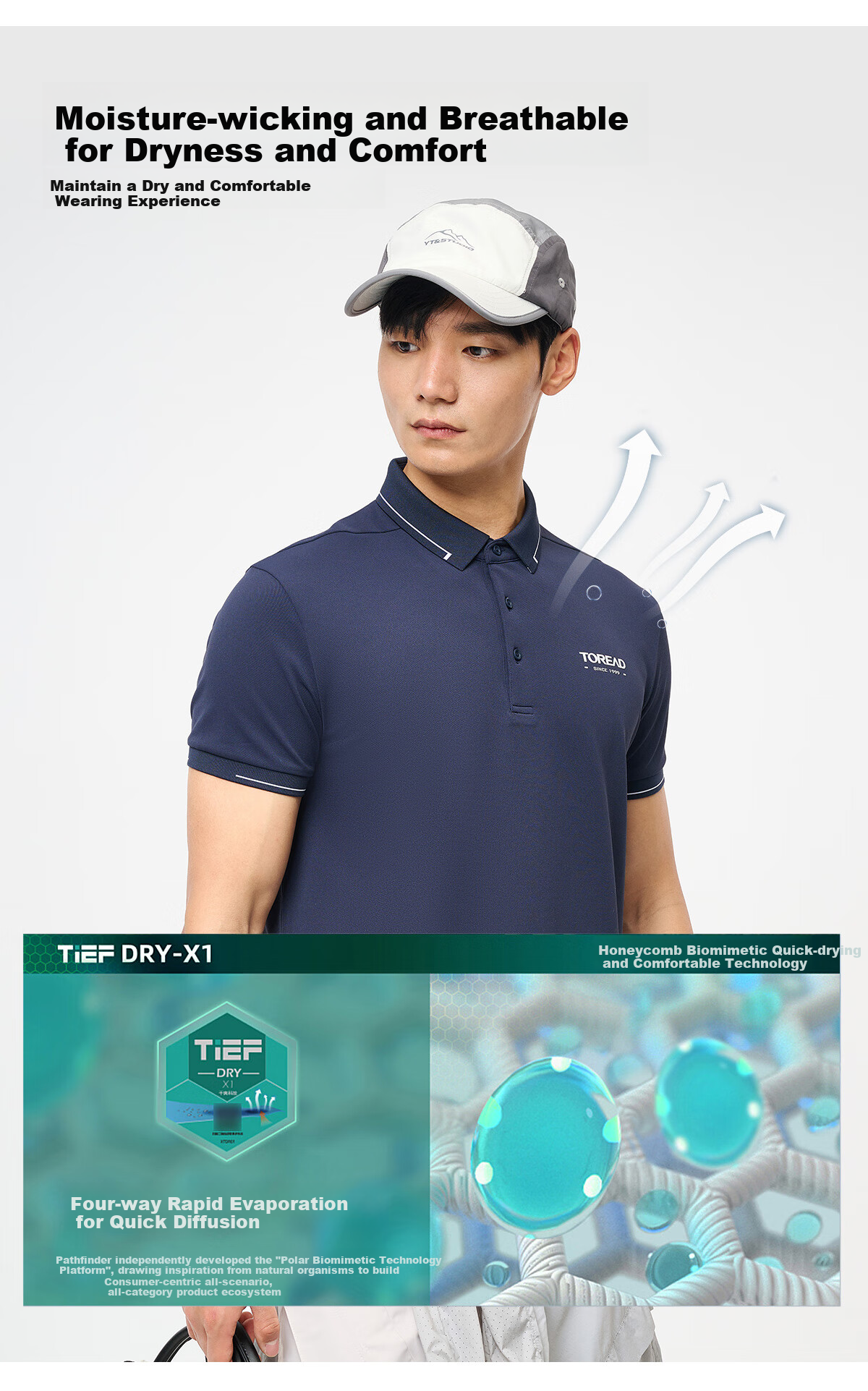 TOREAD Women's Short-Sleeve T-Shirt, Spring And Summer Business Polo Shirt, Outdoor Functional Sweat-Wicking Quick-Dry Breathable Tee, TAJJCN82837 3