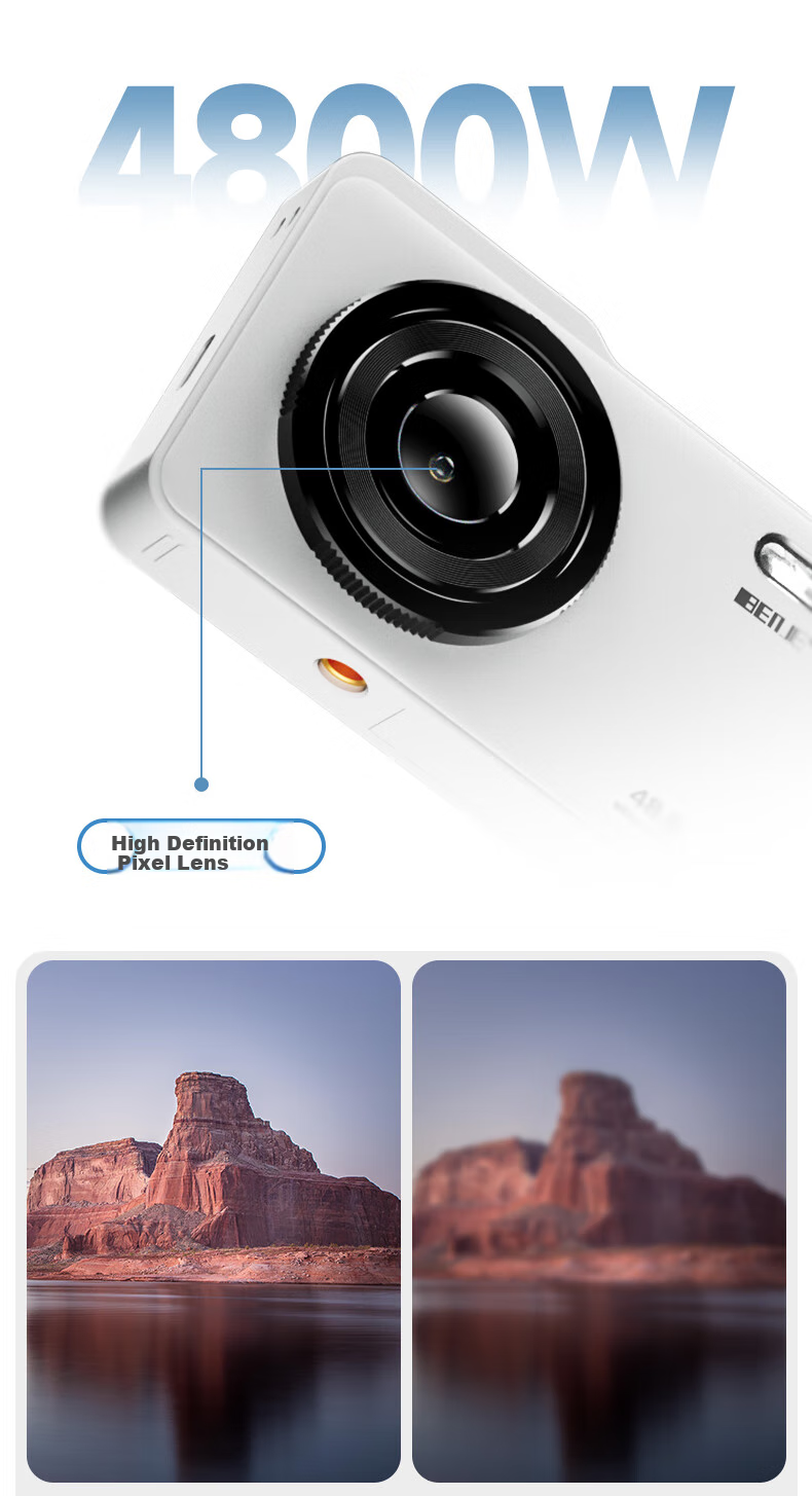 BENJIE M9 Digital Camera for Students, CCD, High-Definition, Can Transfer to Phone, High Pixel Count, Portable, Card Camera, Anti-Shake, Delayed Shooting, 2.8-Inch IPS Screen, 128GB Black 7
