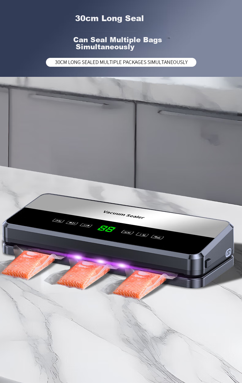 PAKCHOICE Vacuum Sealer Machine for Commercial And Home Use, Food Packaging Machine, Automatic Vacuum Sealer, Wet And Dry Dual-Use, Cured Meat Vacuum Preservation Packing Machine with Cutter, Bag Storage Available 6