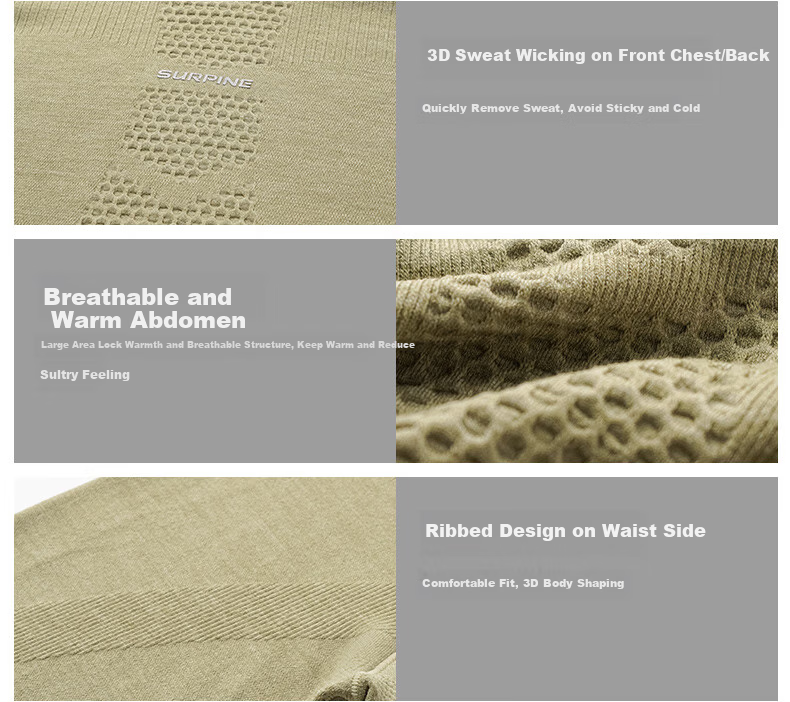 SURPINE Xunshan Series Merino Wool Seamless Quick-Dry Shirt, Outdoor Autumn And Winter T-Shirt for Me 4