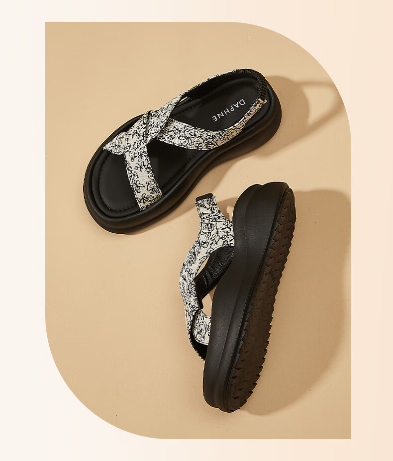 DAPHNE Women's Guofeng Roman Sandals Spring 2026 New Thick-Soled Sporty Beach Shoes with Skirt Matching 17