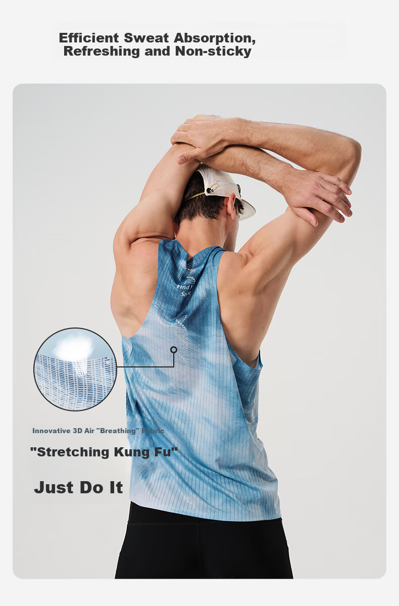 Flipbelt [Chromosome Vest 2.0] Men's Sports Quick-Dry Shirt Breathable Lightweight Marathon Running Element Blue L 4