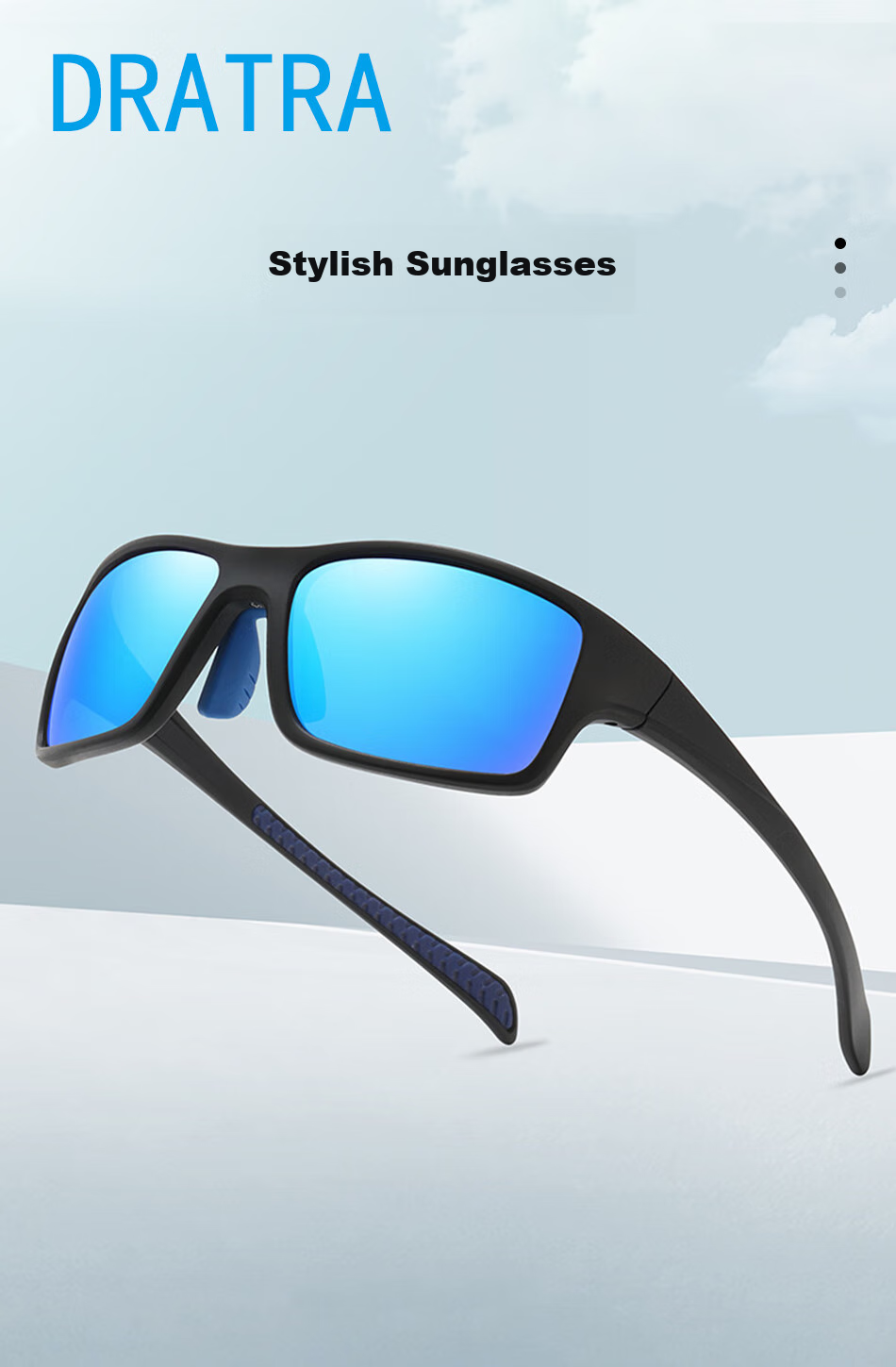 DRATRA Polarized Sunglasses for Men And Women, High-Definition Cycling Glasses, Outdoor Fishing Sunglasses, Anti-Glare Classic Square Frame Fashionable 1