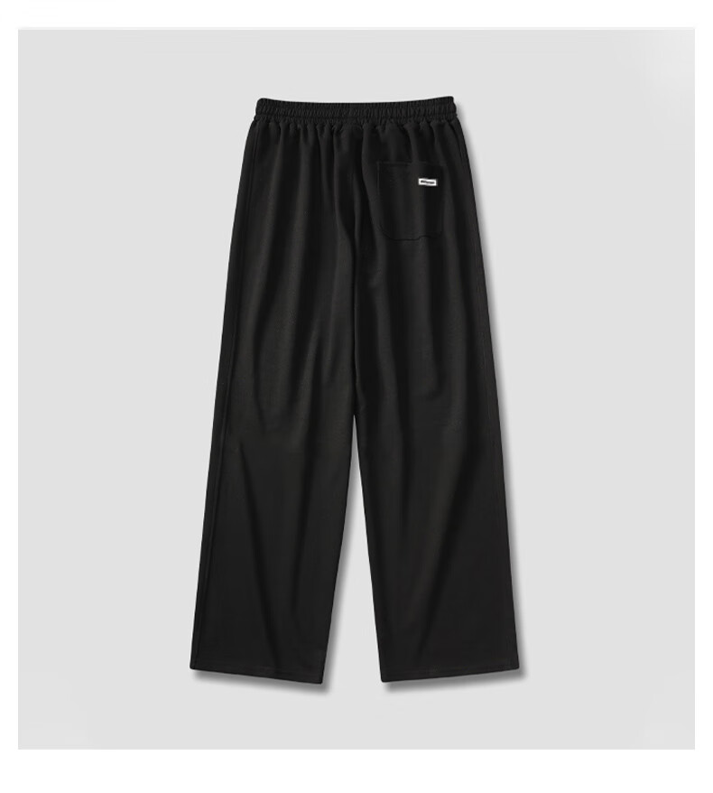 JEEP SPIRIT Men's Sweatpants for Spring And Autumn, Loose Wide-Leg Trousers, Versatile Comfortable Casual Pants, Long Pants for Men, Black 4XL 13