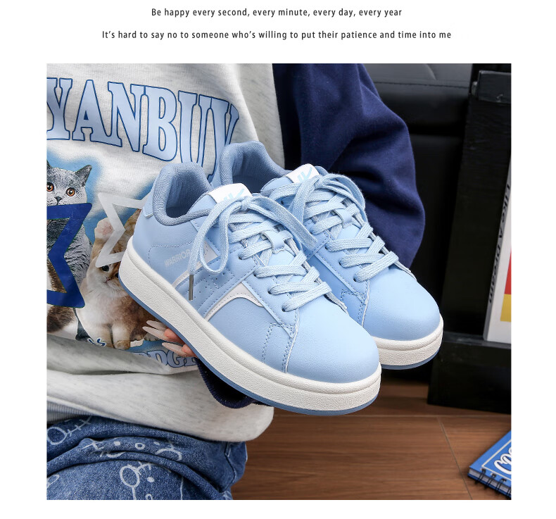 Warrior Women's White Sneakers 2026 Spring New Leather Thick Sole Platform Canvas Casual Sports Shoes 8