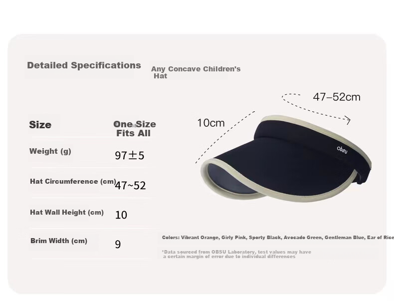 Obsu Japanese Obsu Anyu Children's Hat, Sun Protection, UV Protection, Foldable Sun Hat for Boys And Girls, Sports Black, Children's Hat 17