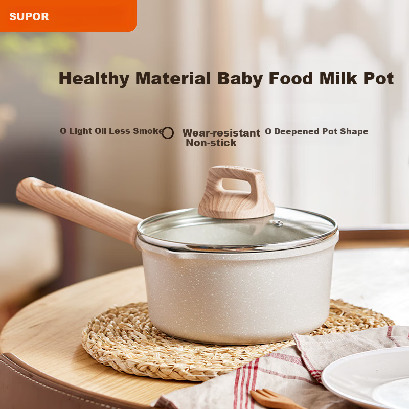 SUPOR Non-Stick Milk Pot, Star Stone Light Cast Small Milk Pot for Baby Food, 20cm ET20LBP01