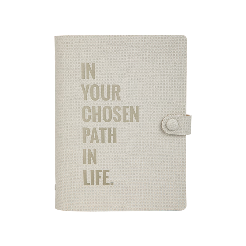 Chenzao PU Soft Leather Loose-Leaf Manual, A5 Six-Ring Loose-Leaf Notebook, Spiral Notebook, Planner, Journal, Contains 30 Pages with Horizontal Lines - Gradient Gray