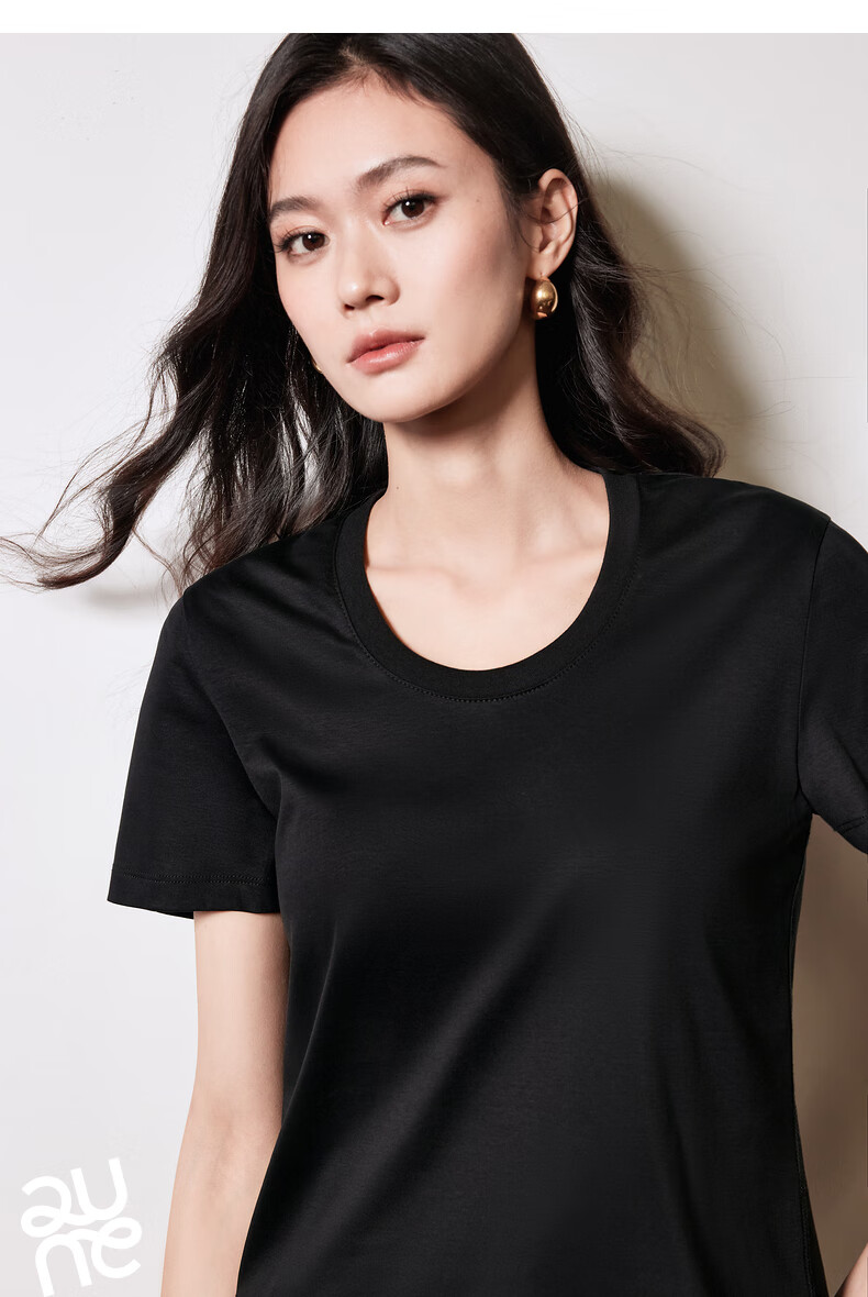 Chuyu Mulberry Silk T-Shirt for Women, 2025 New Style, Mandarin Collar Short Sleeve Simple Versatile Top, Ice Lake Blue, M 29