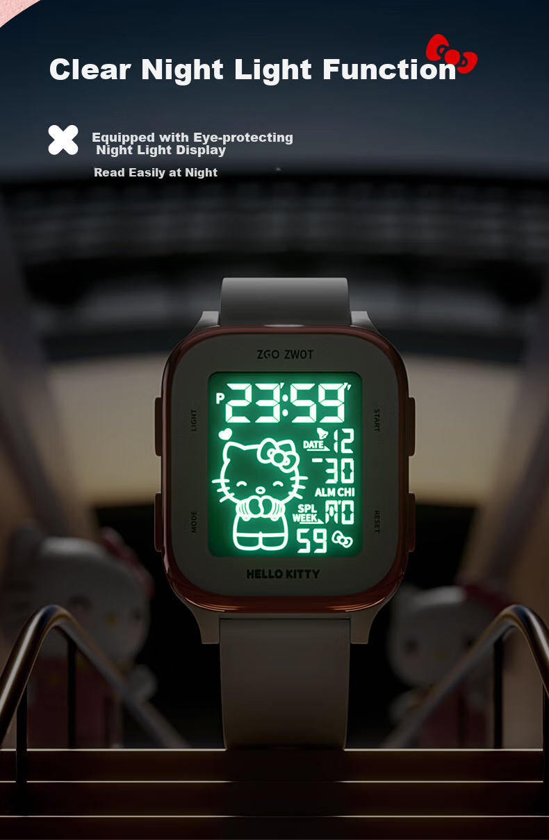 Hello Kitty Children's Watch for Girls Aged 6-12 Elementary And Middle School Students Sports Smart Watch Electronic Watch for Students 878 7