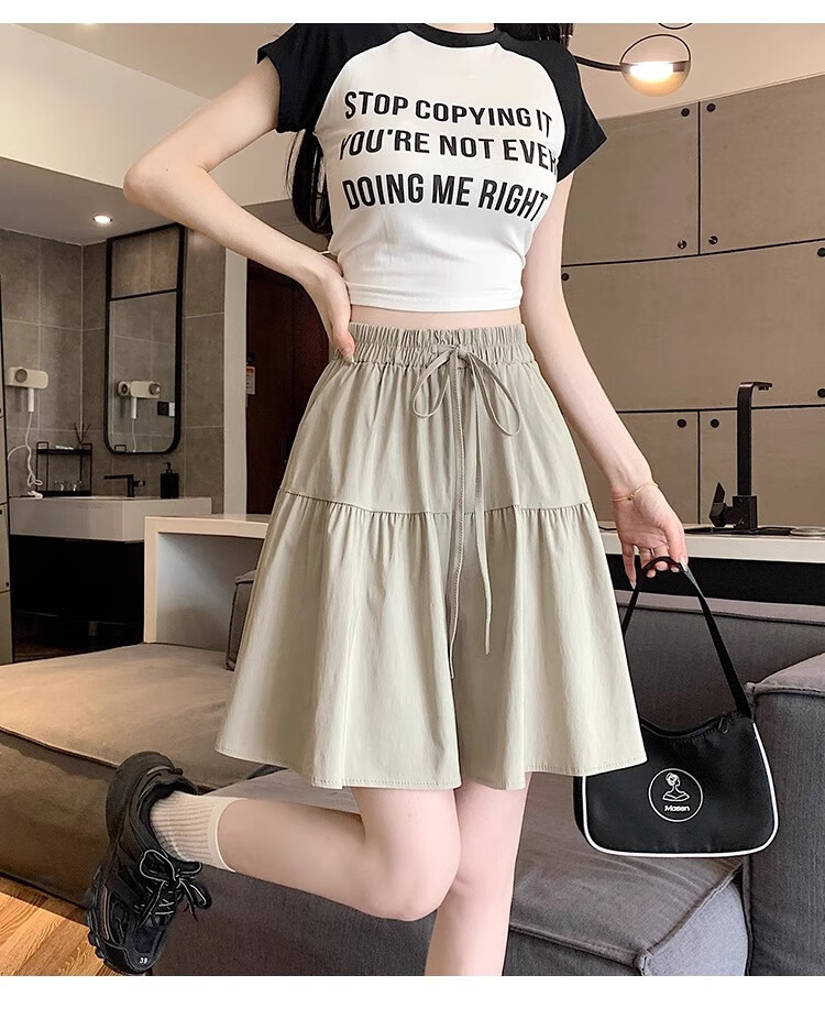 LangSha Women's Japanese-Style Design Casual Skort Shorts, Summer Lightweight High-Waisted Slimming Shorts for Petite Figures 8