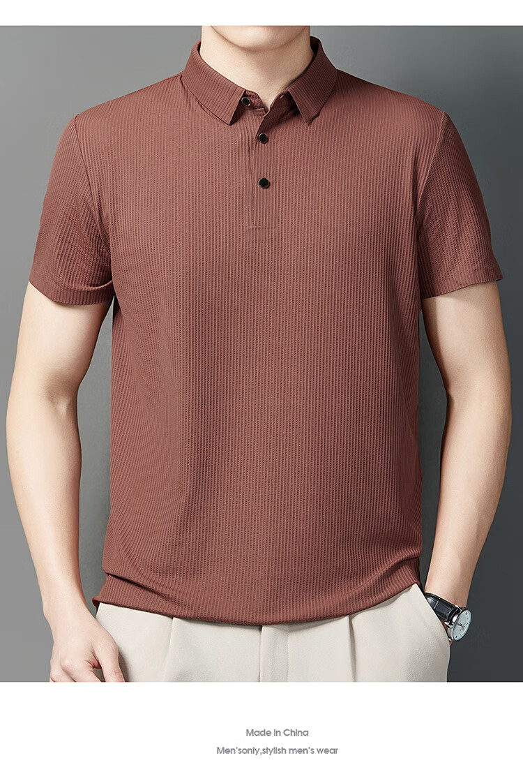 LangSha Polo Shirt for Men, Summer Quick-Dry Ice Silk Cool-Feeling T-Shirt, Loose-Fitting Business Versatile Collared Short-Sleeve, Father's Day Gift 20