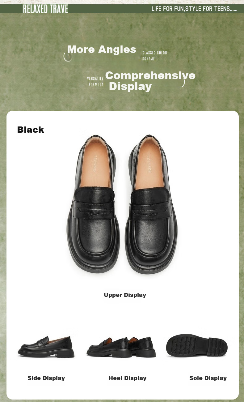 TEENMIX Loafers with Thick Soles, Same Style As in Shopping Malls, Slip-On Women's Shoes, Work Commute Leather Shoes, New Style 10