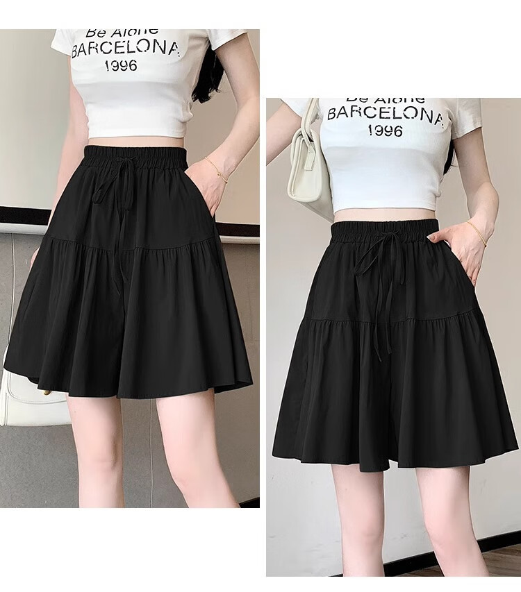 LangSha Women's Japanese-Style Design Casual Skort Shorts, Summer Lightweight High-Waisted Slimming Shorts for Petite Figures 19