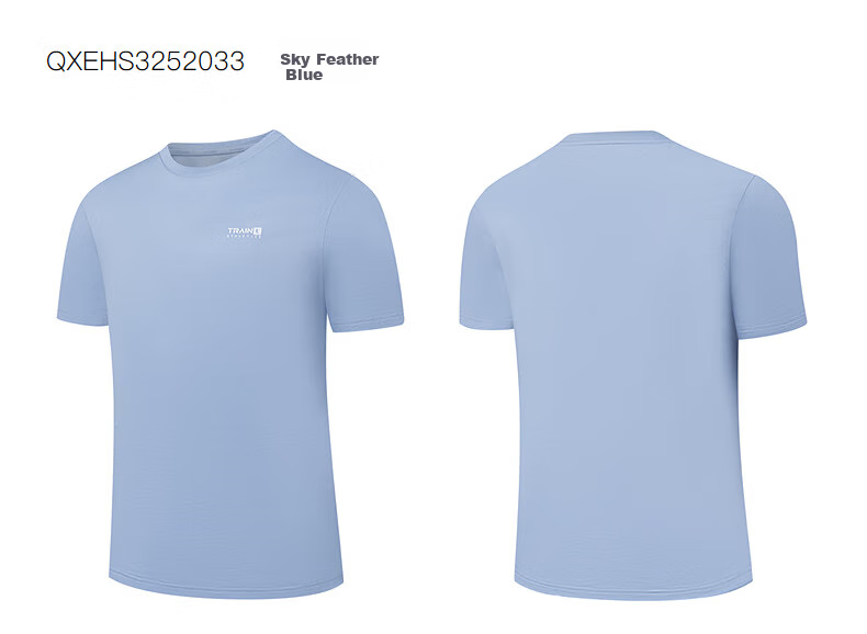 QIAODAN Men's Sports Short-Sleeve T-Shirt, Summer Cotton Round Neck Casual Running Fitness Training Top 2