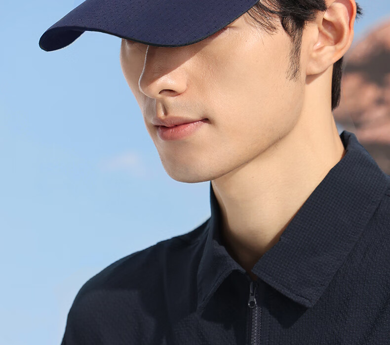 CACUSS Men's Baseball Cap Summer Outdoor Sunshade Breathable Mountaineering Duckbill Sports Cap Navy Blue L 1