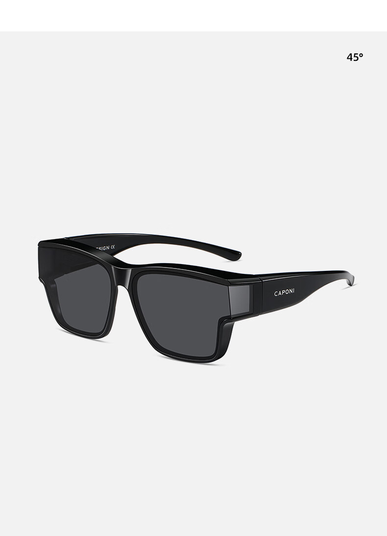 CAPONI Night Vision Driving Sunglasses Clip-On Unisex Photochromic Polarized Sunglasses Clip for Day and Night Use with Prescription Glasses 19