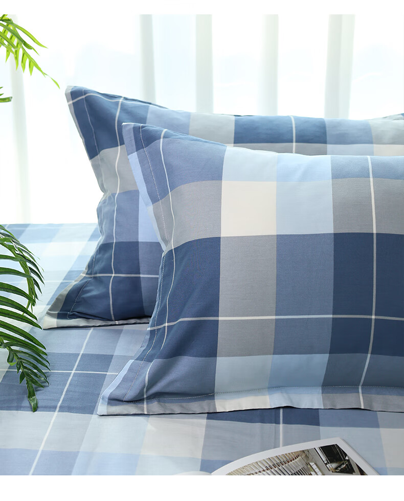 Grace 7A Antibacterial Pure Cotton Pillowcase, Student Single Pillow Cover with Imprint, 48*74cm, One Pair 9