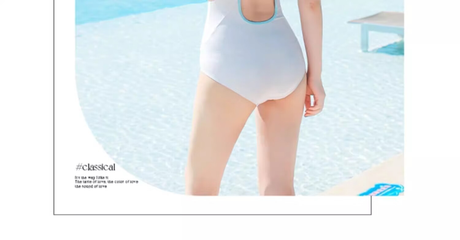 Huili Conservative One-Piece Swimsuit for Women, Square Leg Design for Swimming Pool, Tummy Control Slimming Swimwear for Hot Springs, 14083HZ Black M 4