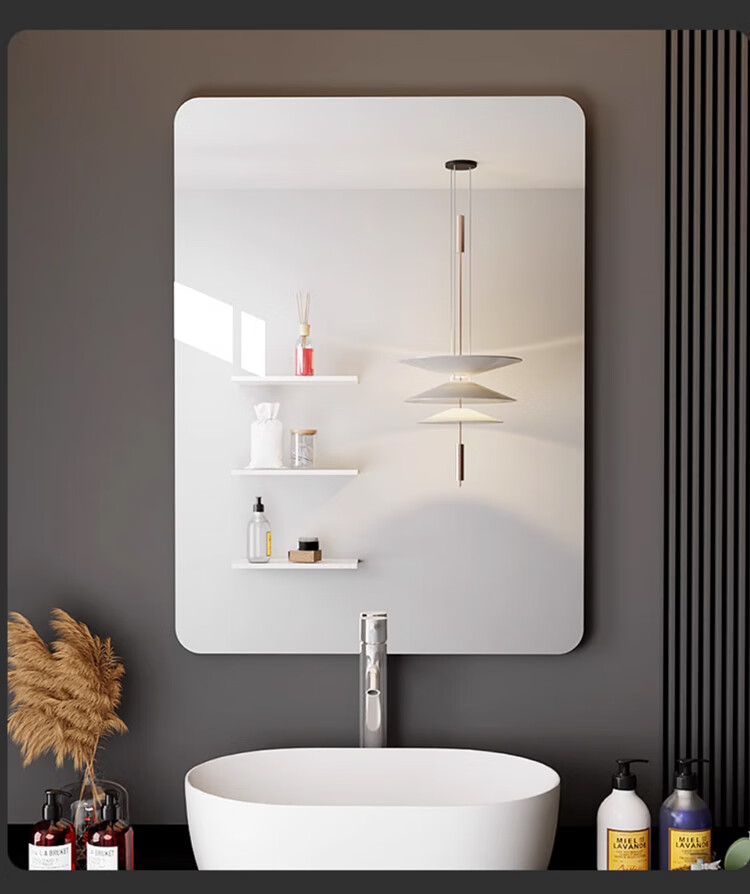 Zhuobo Acrylic Dressing Mirror, Wall-Mounted Adhesive Makeup Mirror, Vanity Mirror with Soft Lens, High Definition, 40*60cm 4