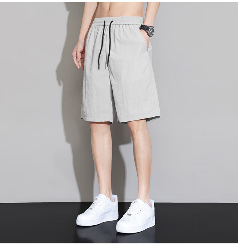 Jeanswest Men's Shorts, Summer Lightweight Loose-Fitting Cool Casual Five-Point Pants, Trendy Youth Sports Quick-Dry Straight Beach Shorts for Me 8
