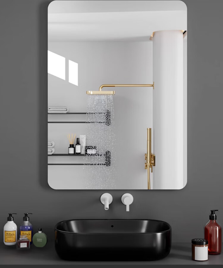 Zhuobo Acrylic Dressing Mirror, Wall-Mounted Adhesive Makeup Mirror, Vanity Mirror with Soft Lens, High Definition, 40*60cm 3