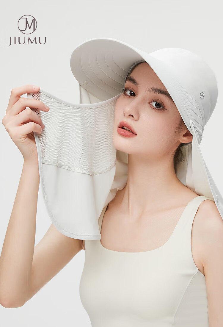 JIUMU Sun Protection Hat for Women, Sun Visor Cap, Sunhat, Open-Top Hat, Cool Hat, Summer Outdoor Face-Covering UV Protection Hat with Face Shield 1
