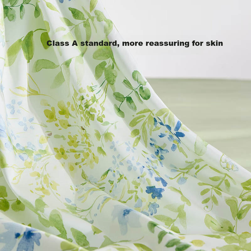 Наволочка LUOLAI Home Textile Tencel Pillowcase Single Piece, Зеленая 48*74 "Ландыш"