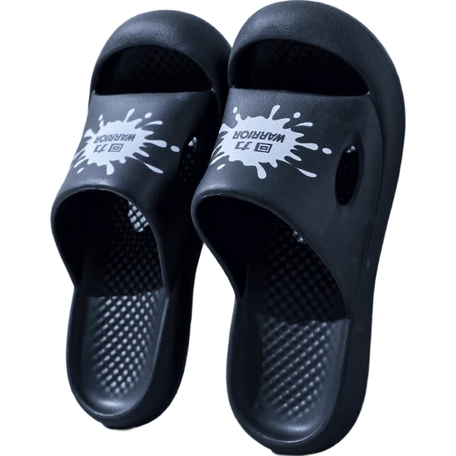 Huili Milk Pure Color Trendy Slippers, Indoor And Outdoor Bathroom Fashion Thick Soft Sole Beach Sandals, Men's HL01561 Black Size 41