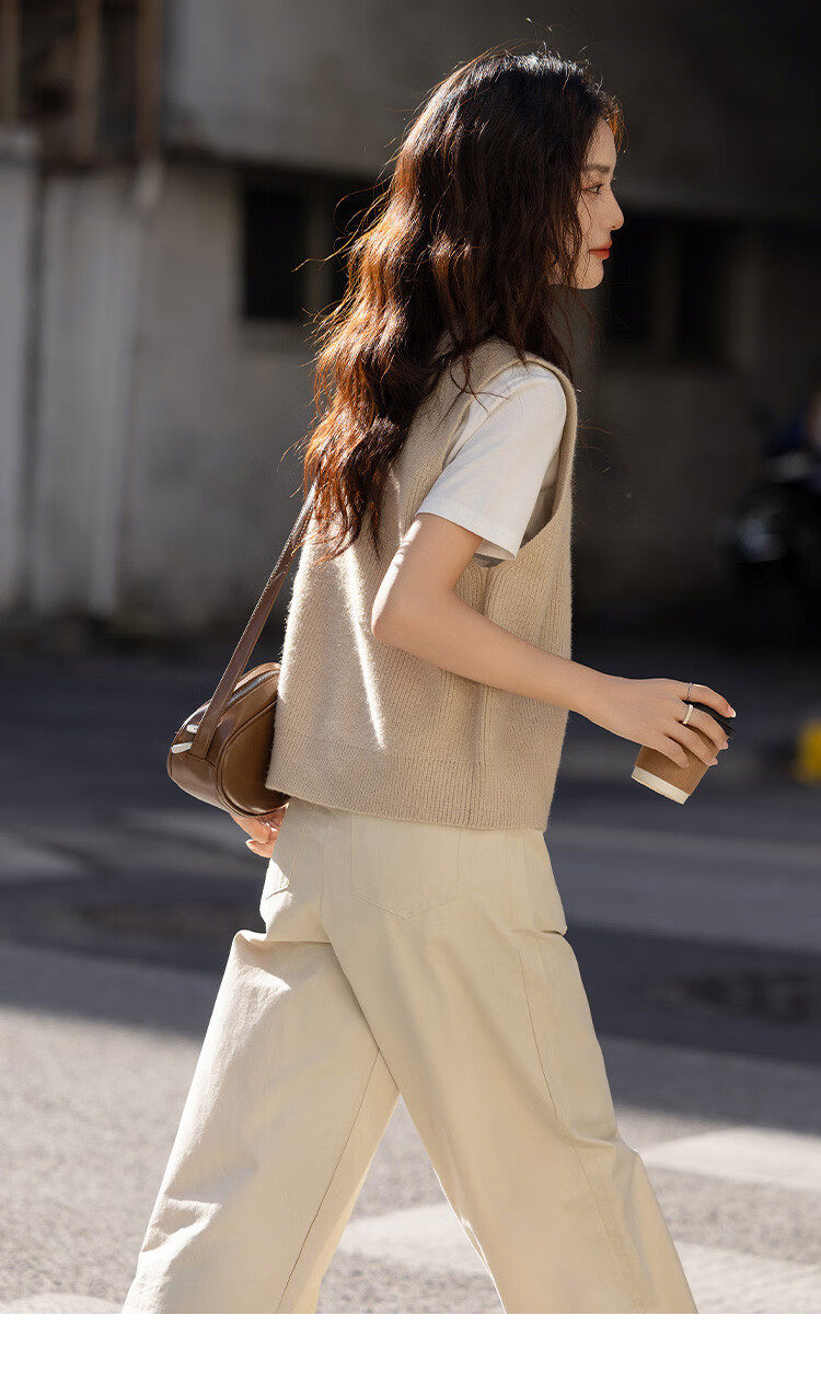 Dme [Daily Commute Knitted Vest] Spring V-Neck Basic Versatile Sleeveless Knit Top for Wome 11