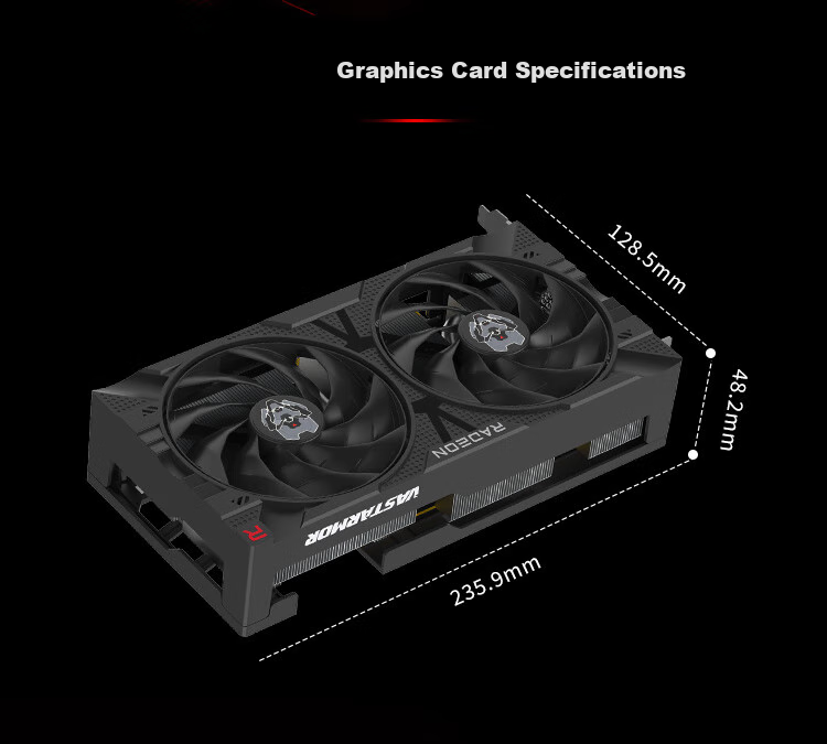 VASTARMOR AMD Radeon RX 7650 GRE Black Alloy Dual Fan 8GB Gaming Graphics Card for Desktop PC, Smooth Play Black Myth: Wukong/Avatar/Minecraft 6