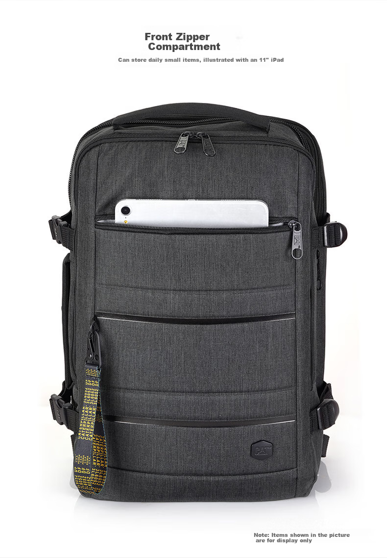 CAT Backpack, 15.6-Inch Laptop Bag, Business Backpack, Travel Bag, Large Capacity Expandable, Simple Gift, Black, 84503 10