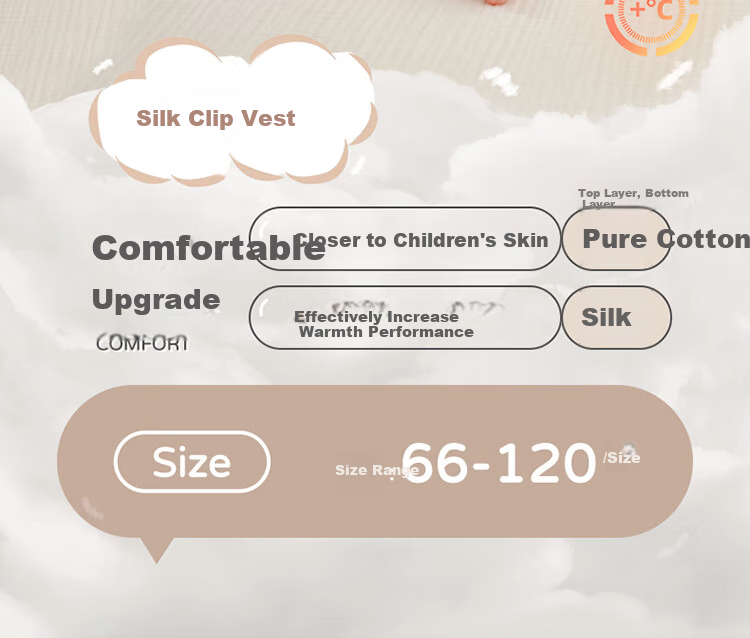 Labi Baby Children's Vest with Full Opening, Infant Vest for Spring And Autumn, Boys And Girls Home Wear Warm Waistcoat, Light Apricot Color, Size 80 2