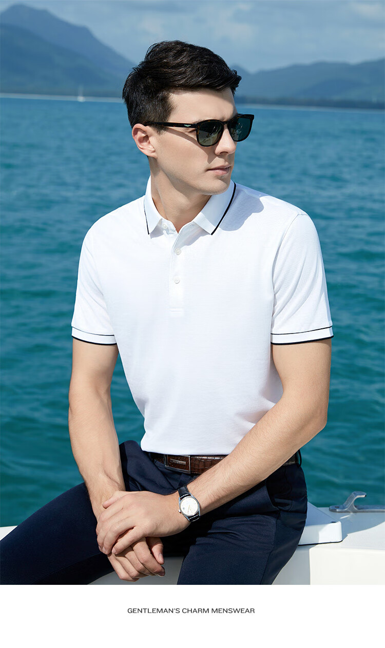 Antonio 55% Mulberry Silk Cooling Breathable High-End Short Sleeve Polo Shirt Men Summer Knitted Business Casual T-Shirt Top 22