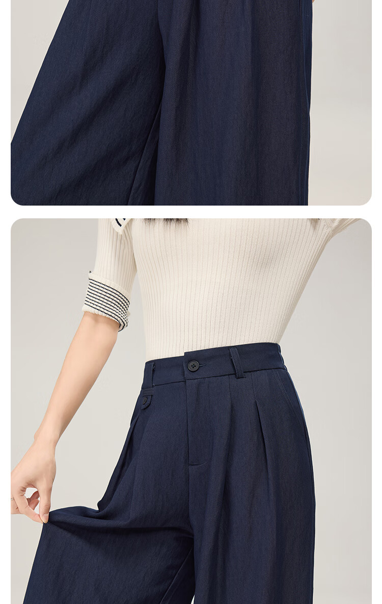 BOPRUIEY Women's High-Waist Casual Pants 2025 Autumn New Straight-Leg Loose Versatile Premium Draped Wide-Leg Trousers 11