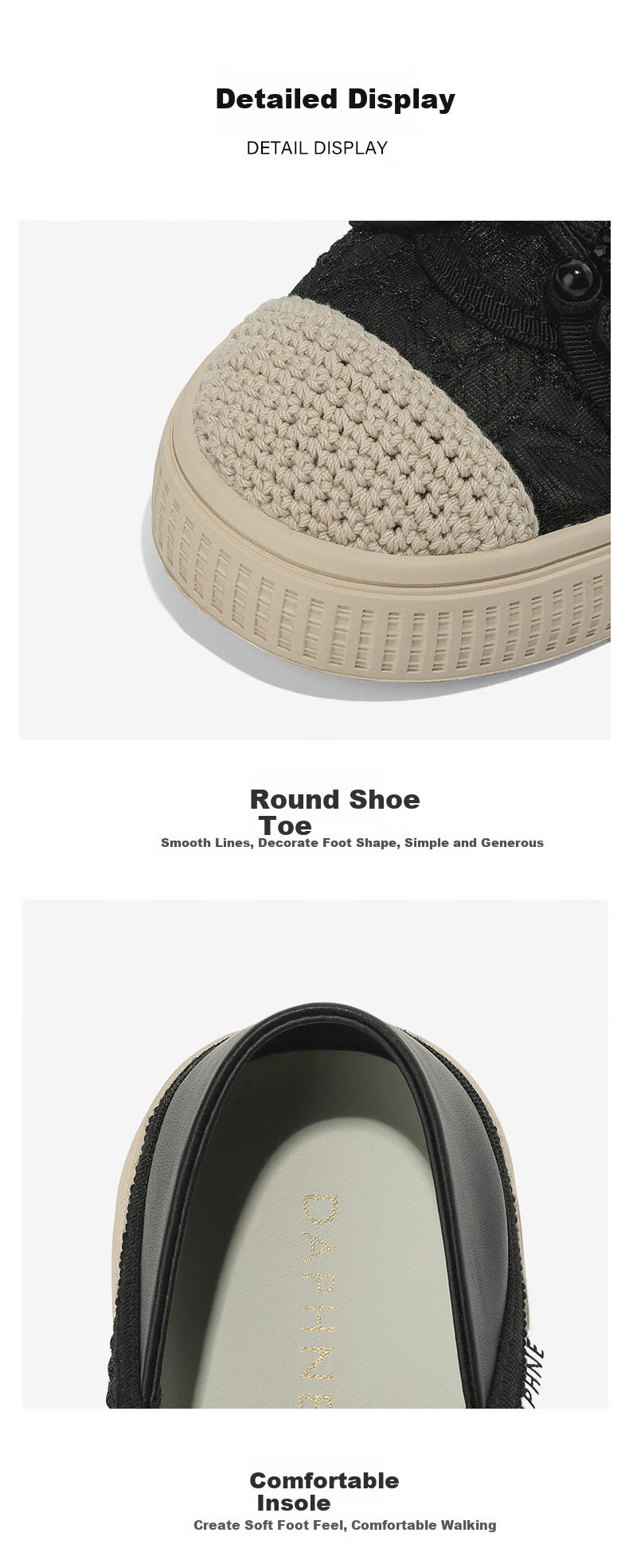 DAPHNE Women's Single Shoes, Chanel-Inspired Thick-Soled Fisherman Shoes, Breathable Casual Slip-On Shoes 4024101458 Apricot Color Size 36 11