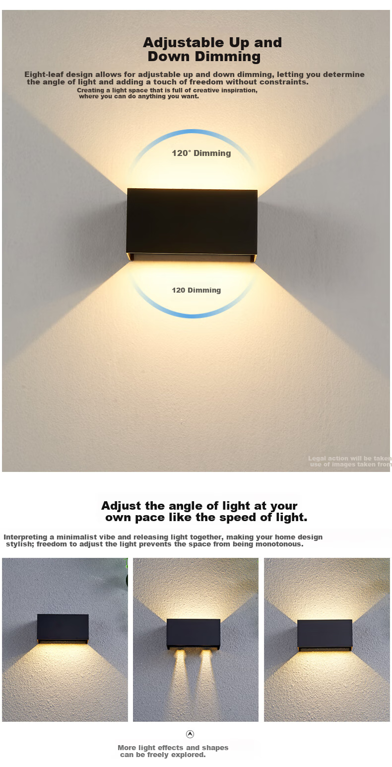 ZIDENG Outdoor Wall Light Waterproof Modern Minimalist Living Room Super Bright LED Dimmable Dual-Head for Outdoor Stairs Hallway Balcony 2