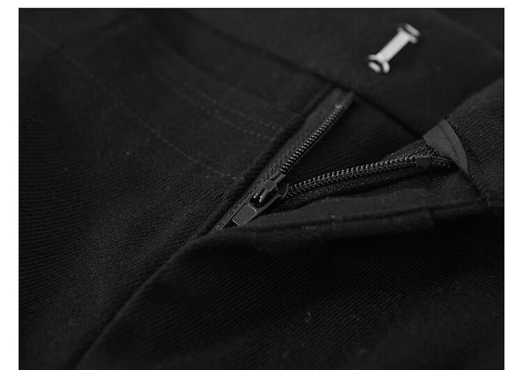 DME "Unconditionally Inclusive Leg Shape" Autumn Minimalist Design Patchwork Pleated Hem Decorative Button Straight Tube Concealed Meat Casual Pants 21