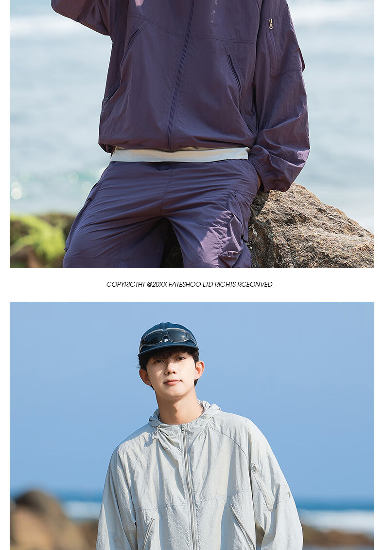 LangSha Men's Sunscreen Jacket Original Yarn Ice Silk Spring Summer UV Protection Ultra-Thin Breathable Outdoor Skin Jacket Fishing Coat 15