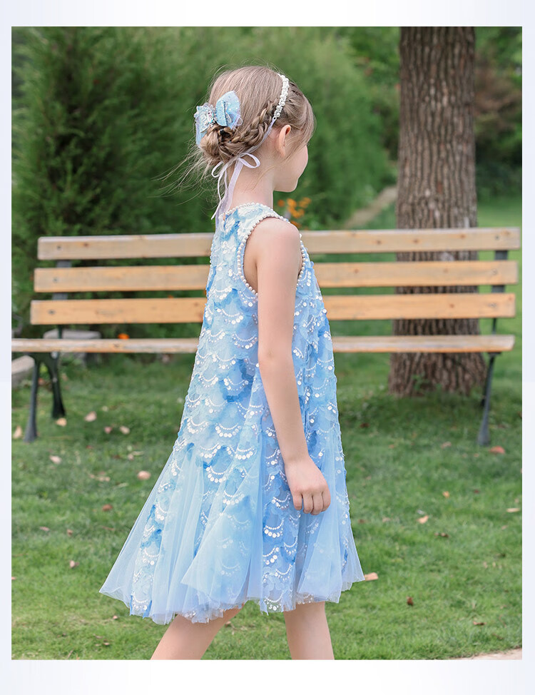 Disney Elsa Princess Dress Girls New Summer Dress Kids Summer Clothing 2026 New Arrival 8