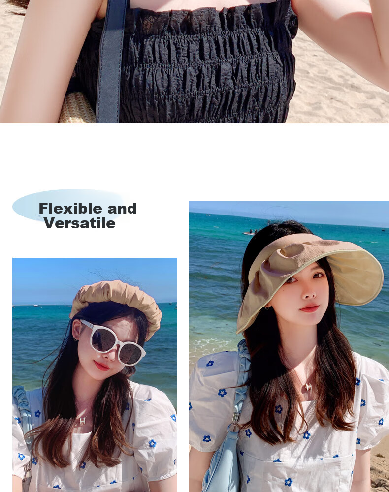 XUEXIMAN Sun Protection Hat for Women, Summer UV-Resistant Shell Sun Visor, Face-Covering Wide-Brimmed Cycling Cap 13