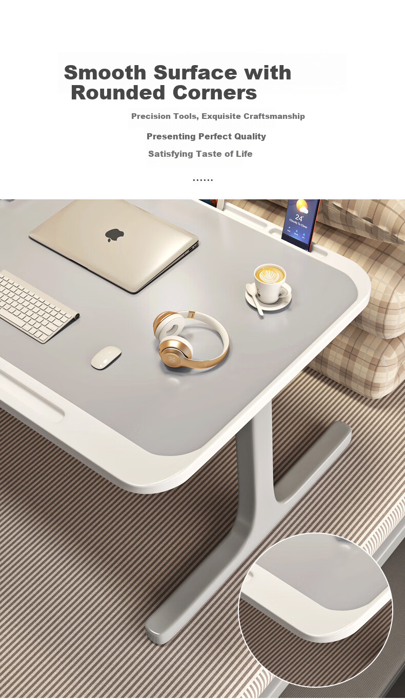 XIAOJIANGCAI Multifunctional Small Table Bedside Desk Computer Desk Bedside Study Table Folding Table T-Shaped Legs Thickened And Reinforced 9